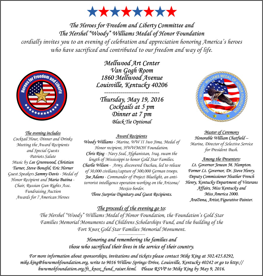 Heroes for Freedom and Liberty Dinner Event Invitation